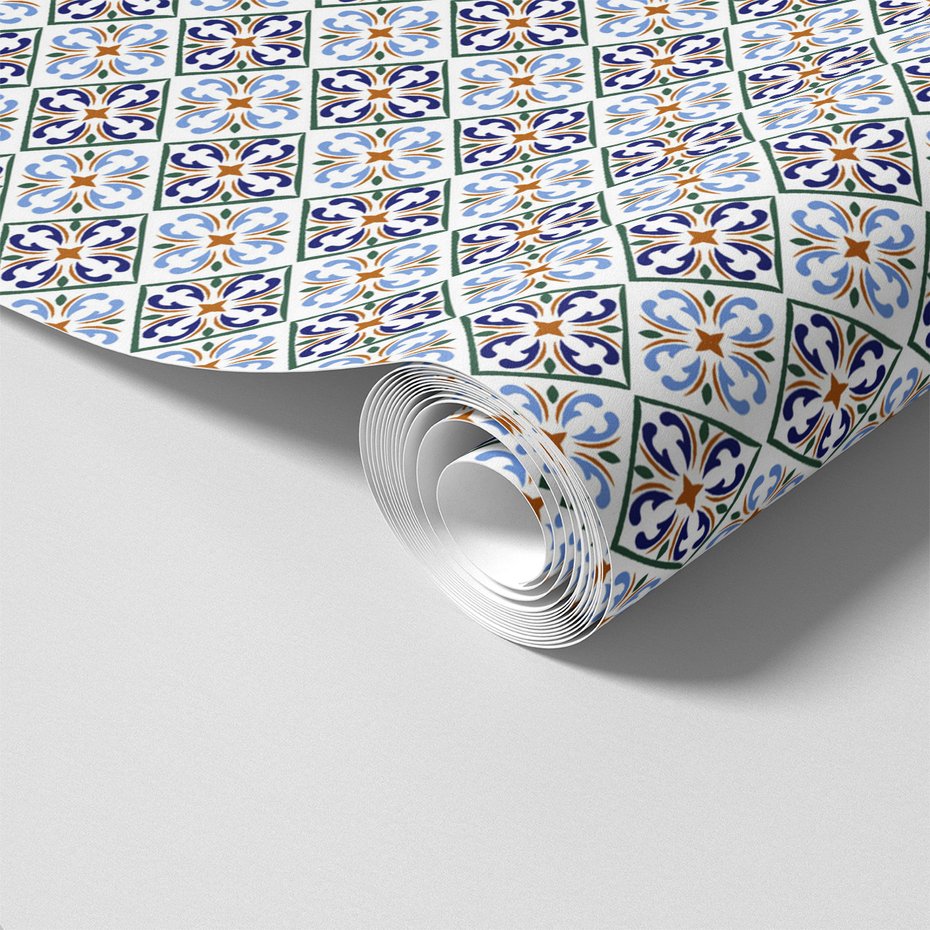 Tapeta - ornament, geometria, płytki