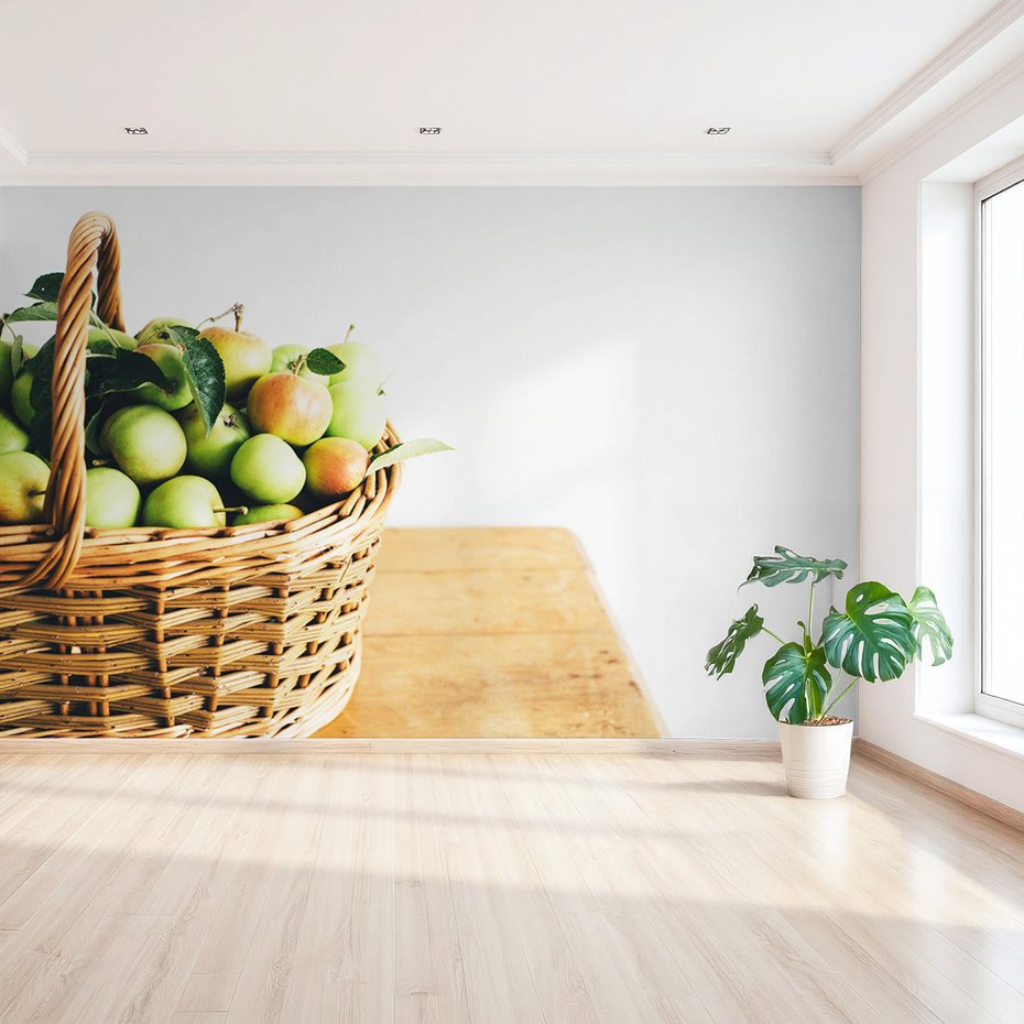 Fototapeta - jabłka, koszyk, owoce