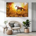 Obraz na płótnie - koń, jesień, las