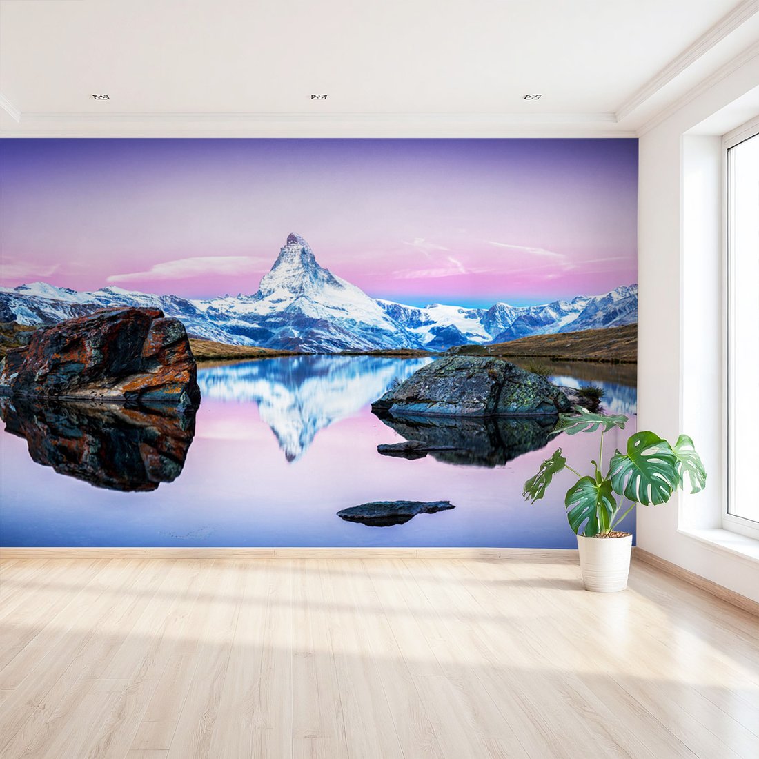 Fototapeta - góry, jezioro, odbicie