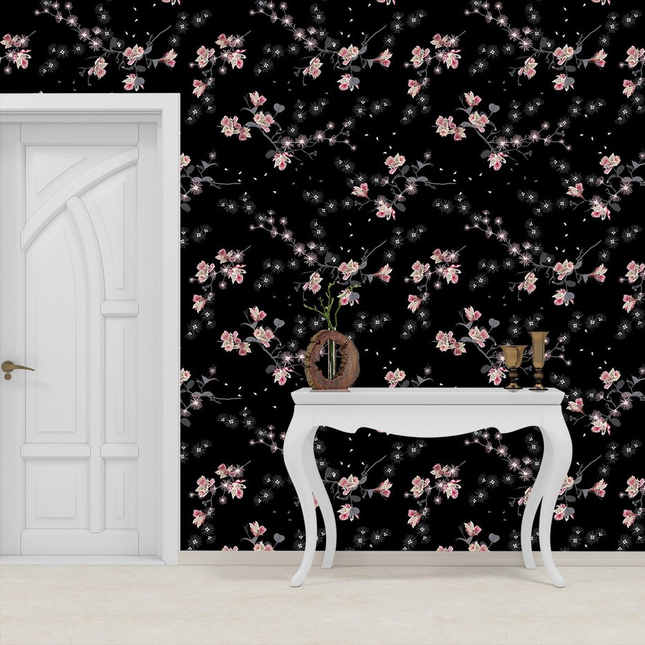 Tapeta - kwiaty, gałęzie, tło