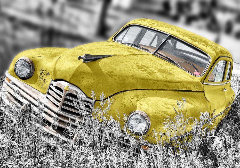 Fototapeta - samochód, klasyk, trawa