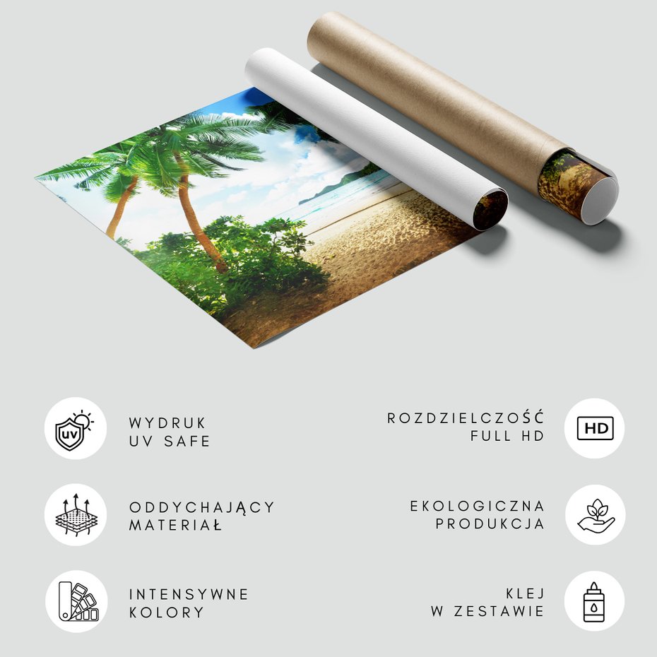 Fototapeta - plaża, palmy, morze