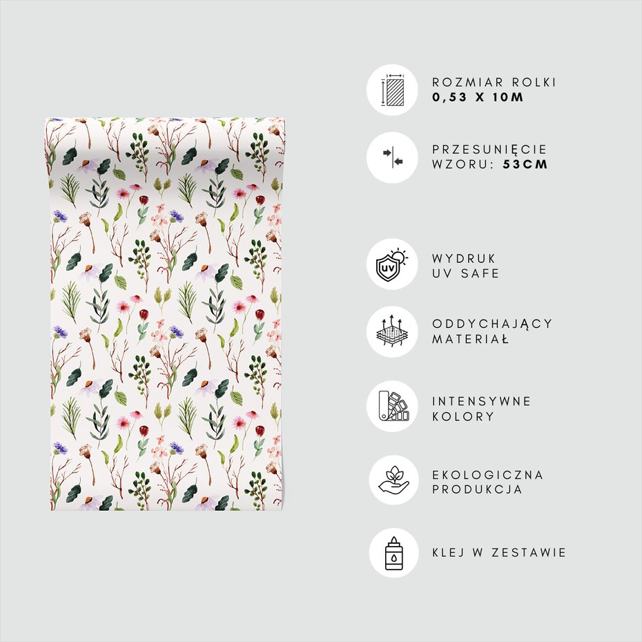 Tapeta - kwiaty, liście, gałęzie