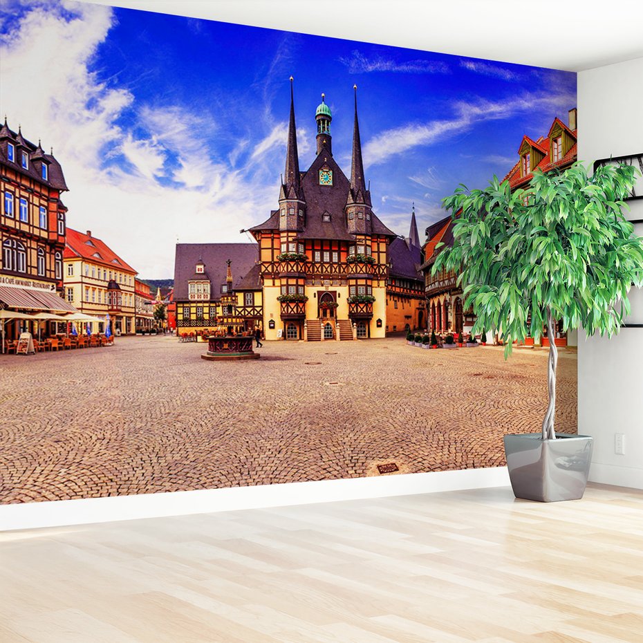 Fototapeta - miasto, budynki, plac