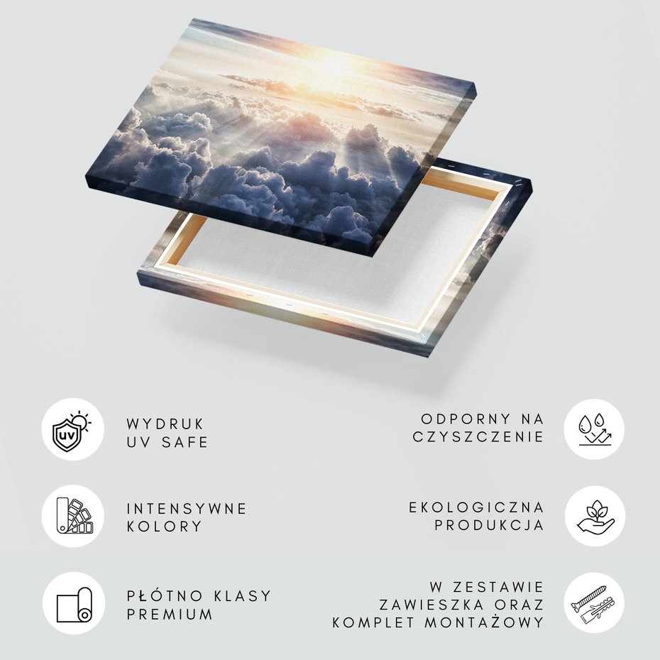Obraz na płótnie - niebo, chmury, słońce