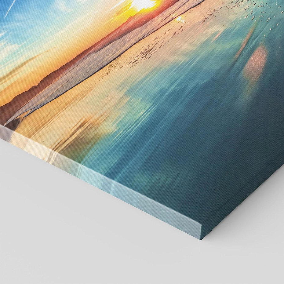 Obraz na płótnie - plaża, morze, zachód słońca