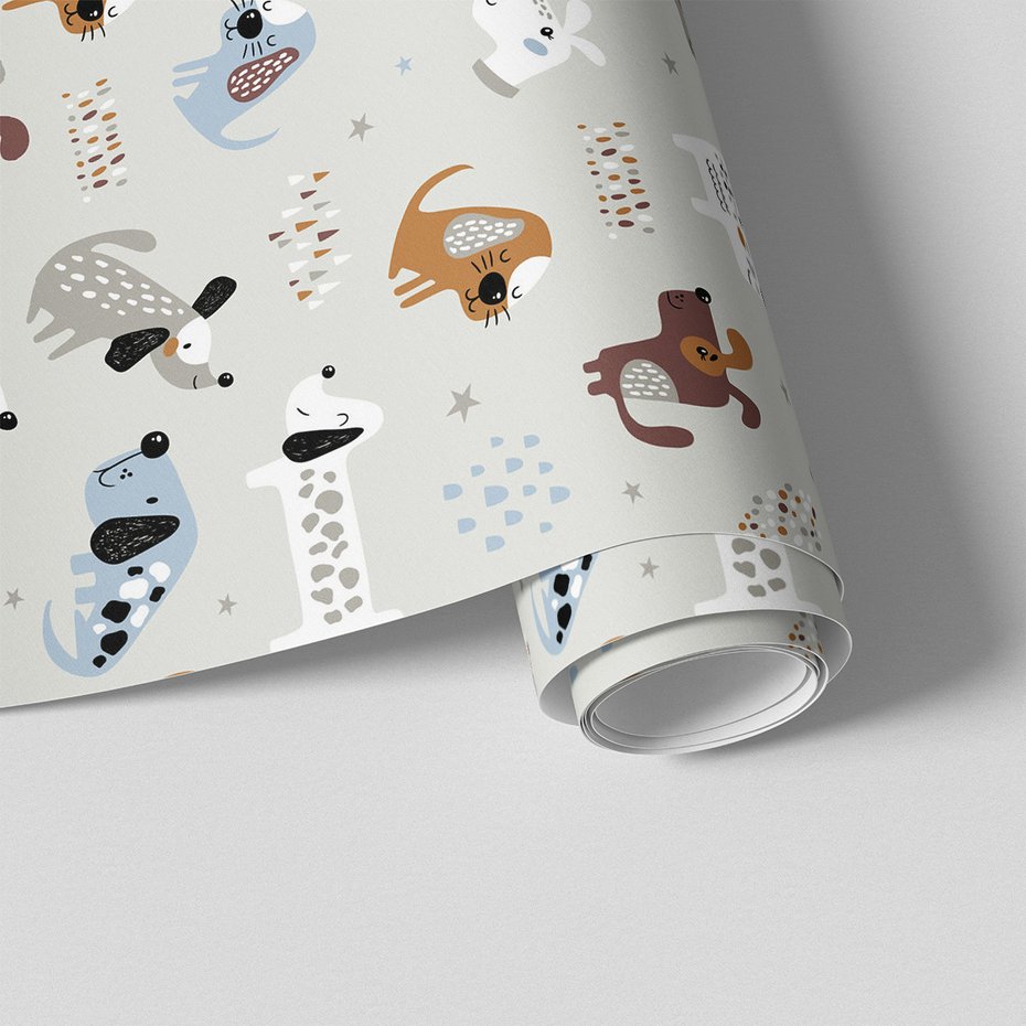 Tapeta - dziecięca, pies, ilustracja, gwiazda