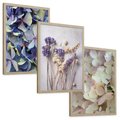 Zestaw obrazy w ramie, plakaty - kwiaty, hortensje, suszone kwiaty - rama drewno