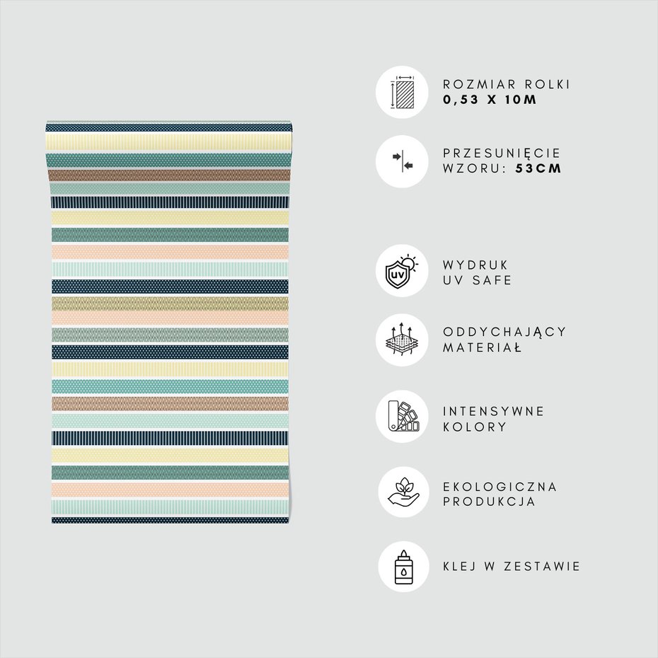 Tapeta - linie, kropki, pasy