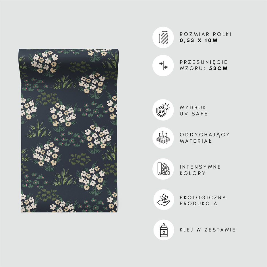 Tapeta - kwiaty, trawa, wzór