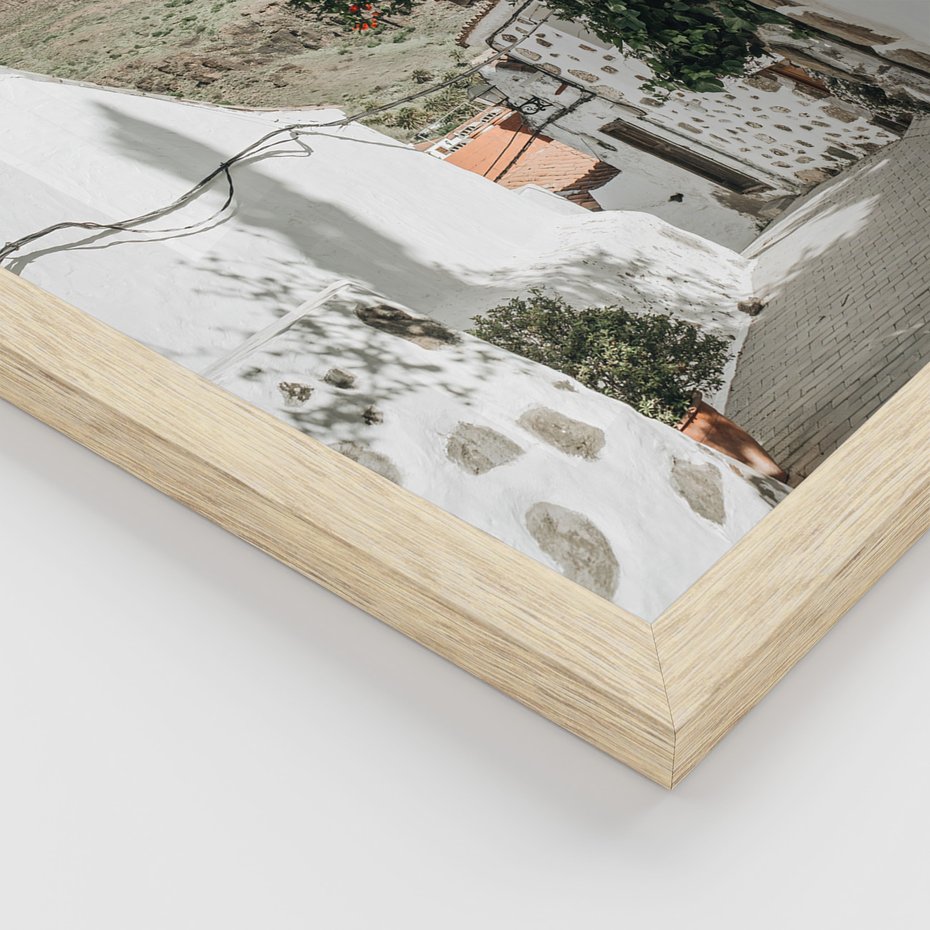 Zestaw obrazy w ramie, plakaty - ściana, drzwi, miasto - rama drewno