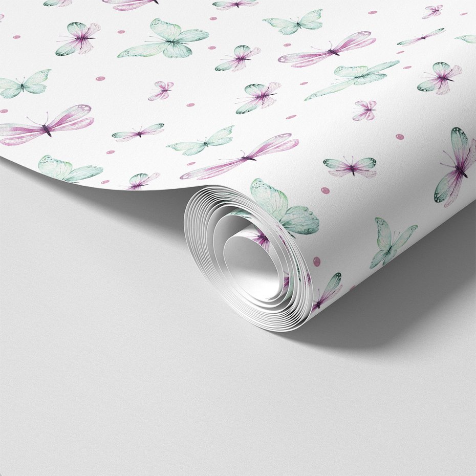 Tapeta - motyle, kropki, wzór