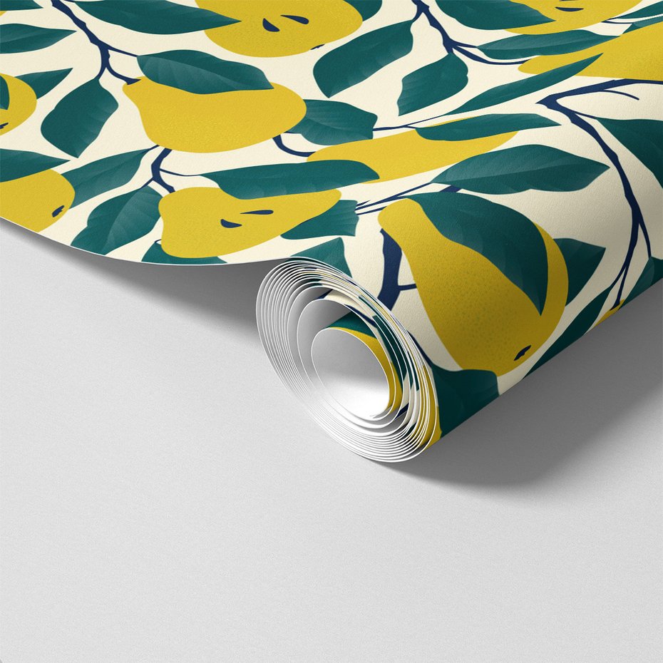 Tapeta - gruszki, liście, gałęzie