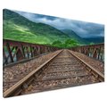 Obraz na płótnie - most, góry, tory