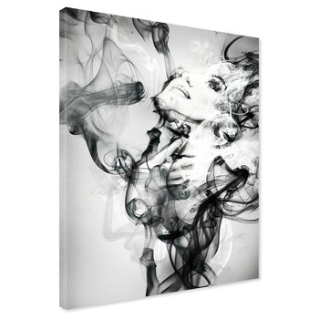 Obraz na płótnie - dym, twarz, portret