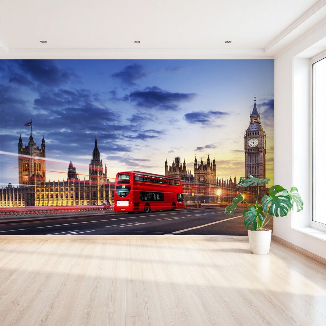 Fototapeta - Londyn, autobus, Big Ben