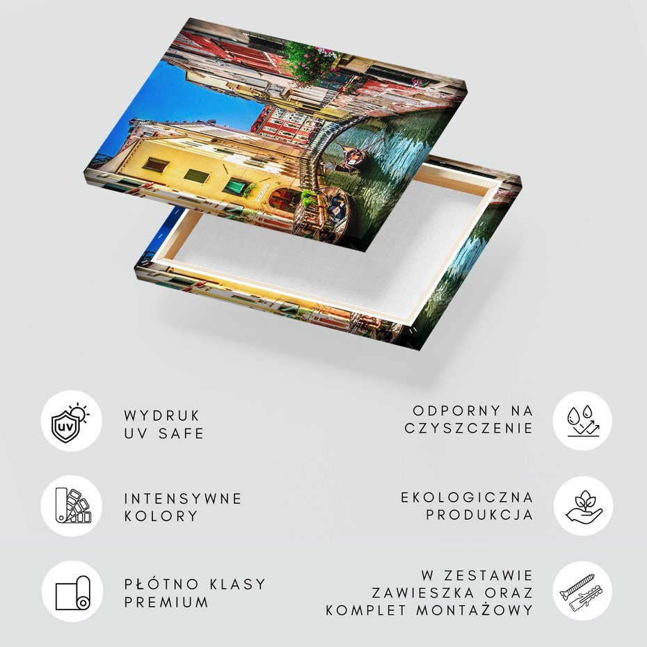 Obraz na płótnie - Wenecja, kanał, gondole