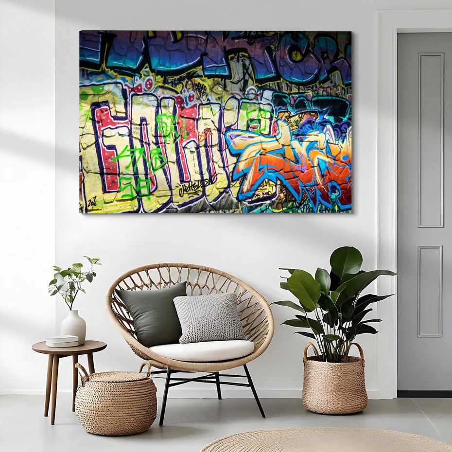 Obraz na płótnie - graffiti, mur, sztuka