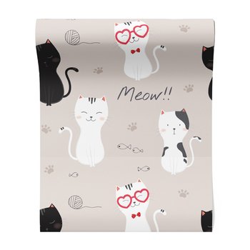 Tapeta - dziecięca, koty, tło, ryby