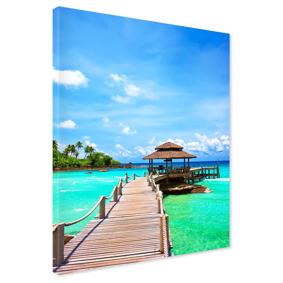 Obraz na płótnie - plaża, morze, pomost