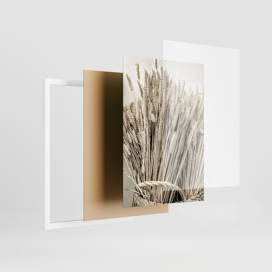 Zestaw obrazy w ramie, plakaty - wieś, rolnictwo, plony - rama biała