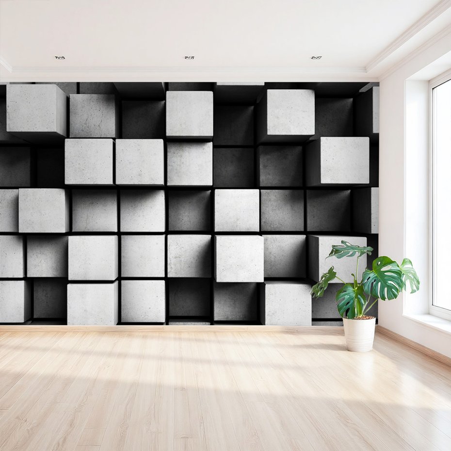 Fototapeta - kostki, beton, szarość