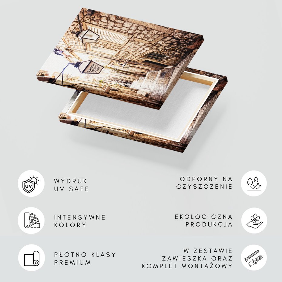 Obraz na płótnie - uliczka, schody, miasto