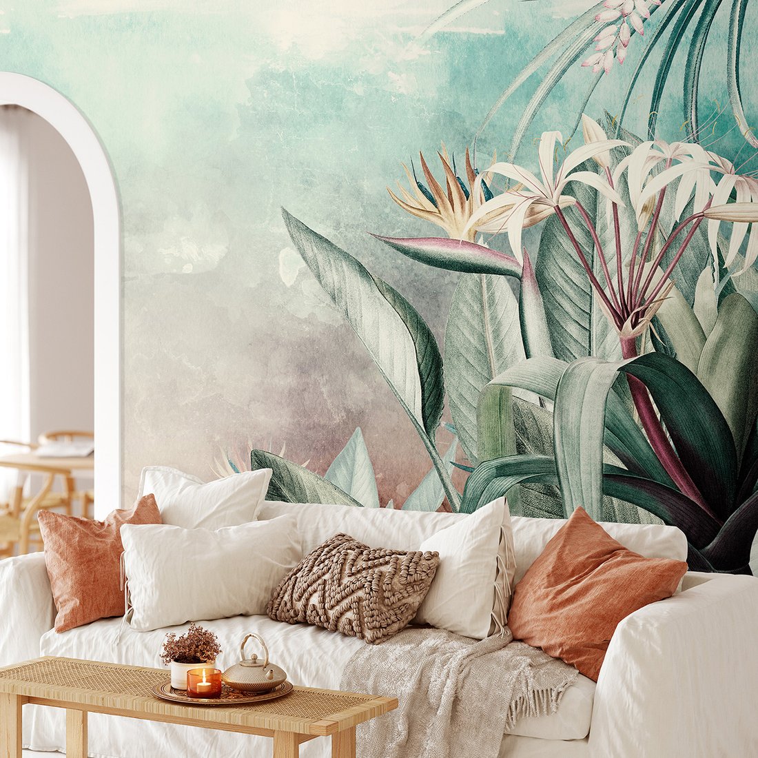 Fototapeta - loft, kwiaty, mural