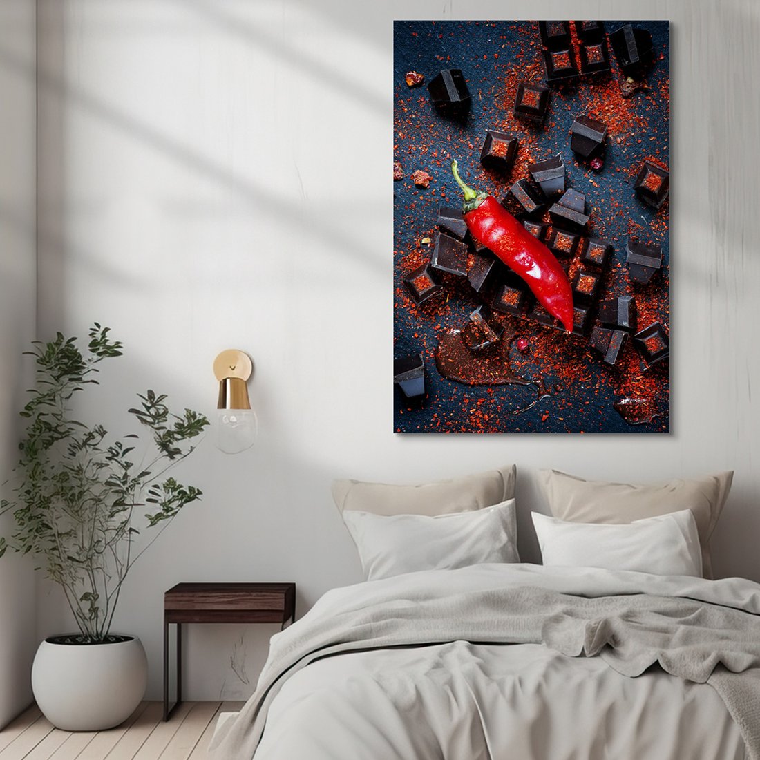 Obraz na płótnie - czekolada, papryka, przyprawy