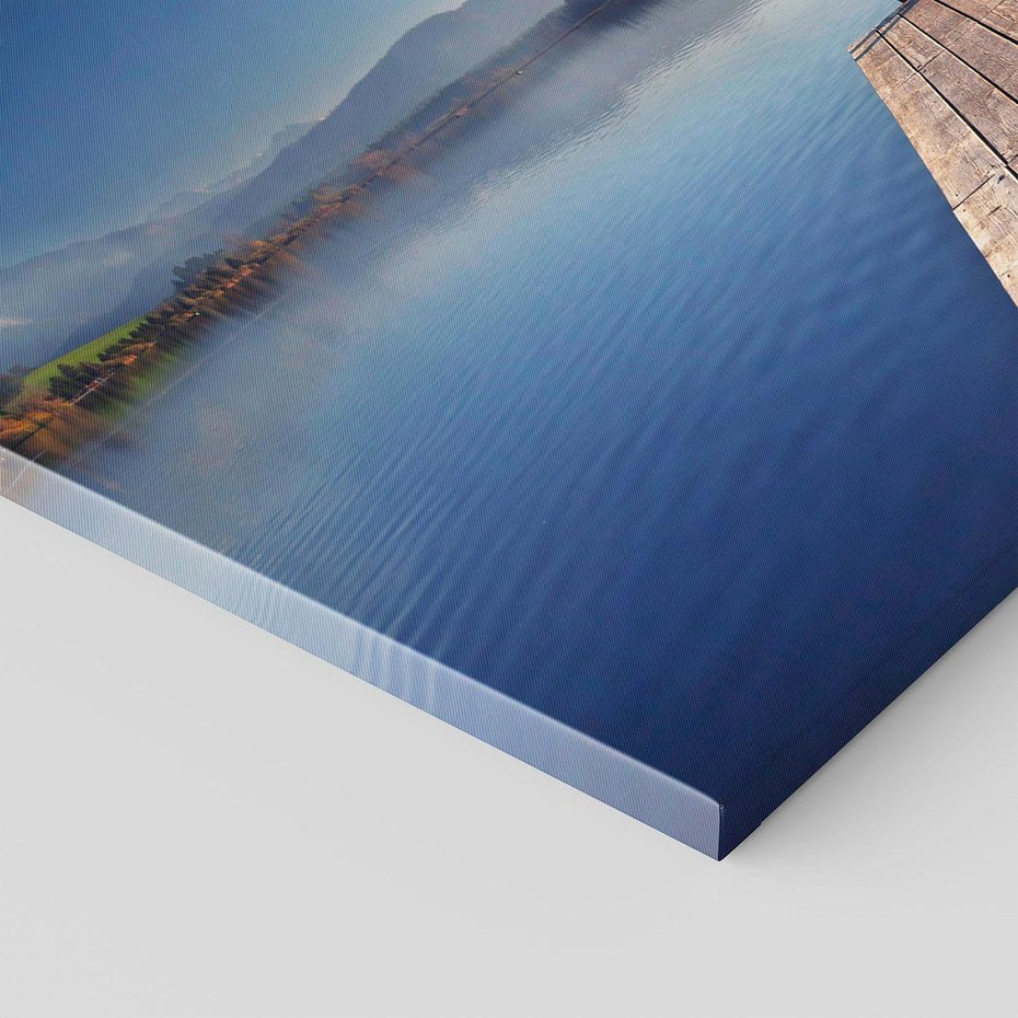 Obraz na płótnie - jezioro, molo, góry