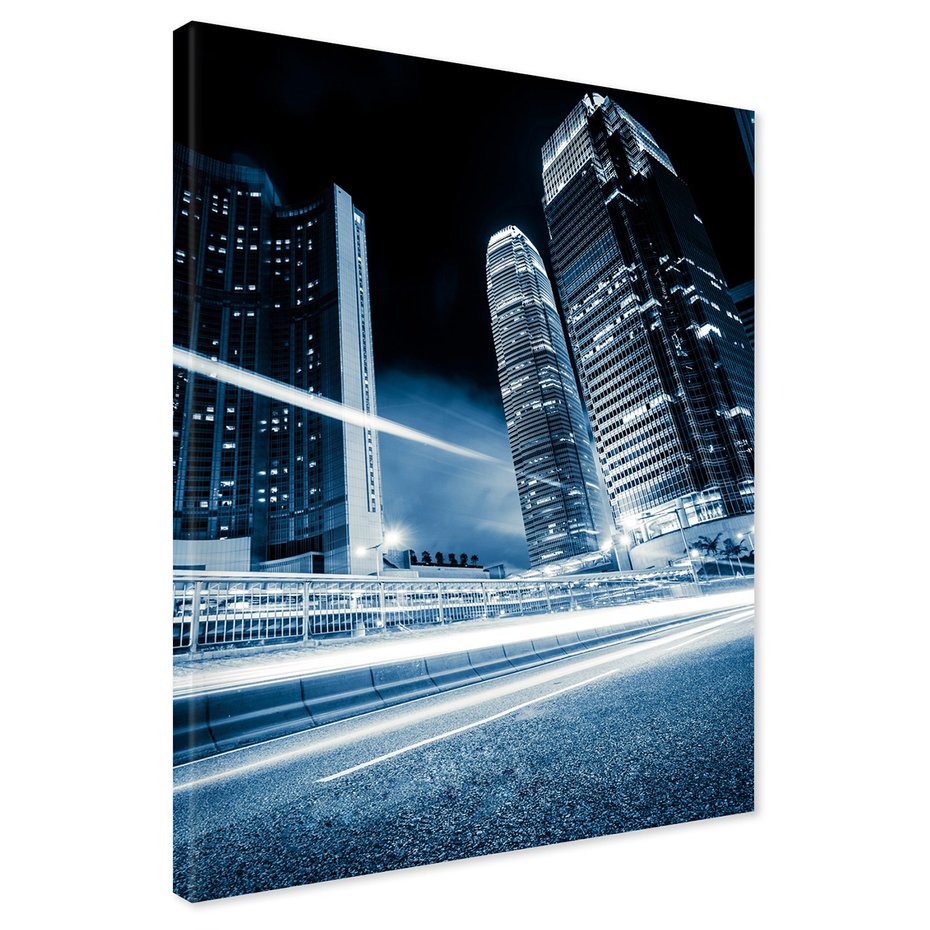 Obraz na płótnie - miasto, noc, budynki