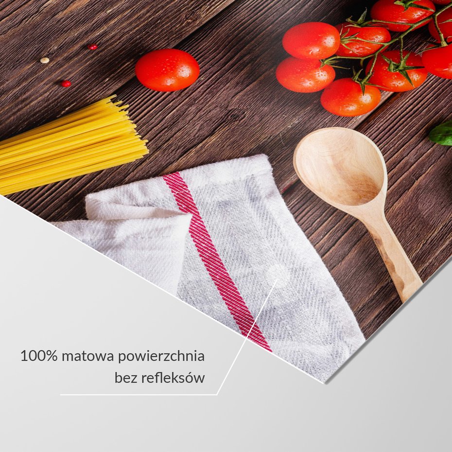 Fototapeta - pomidory, spaghetti, bazylia