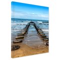Obraz na płótnie - morze, plaża, drewno