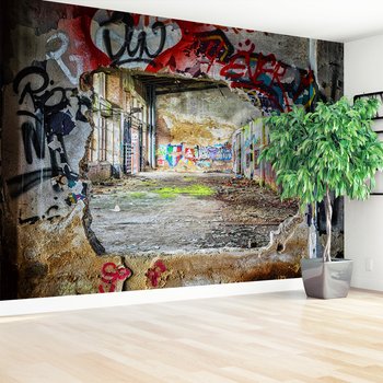 Fototapeta - graffiti, abstrakcja, ruina