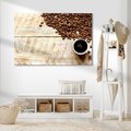 Obraz na płótnie - kawa, ziarna, napój