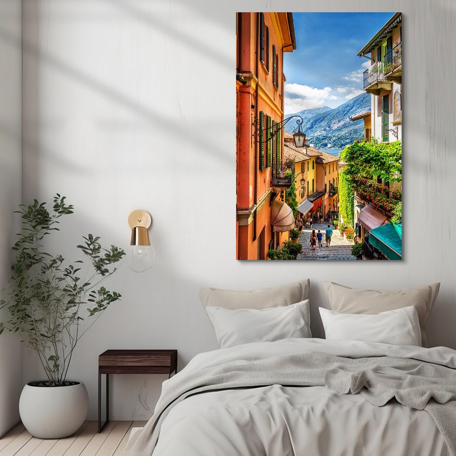 Obraz na płótnie - miasto, uliczka, budynki