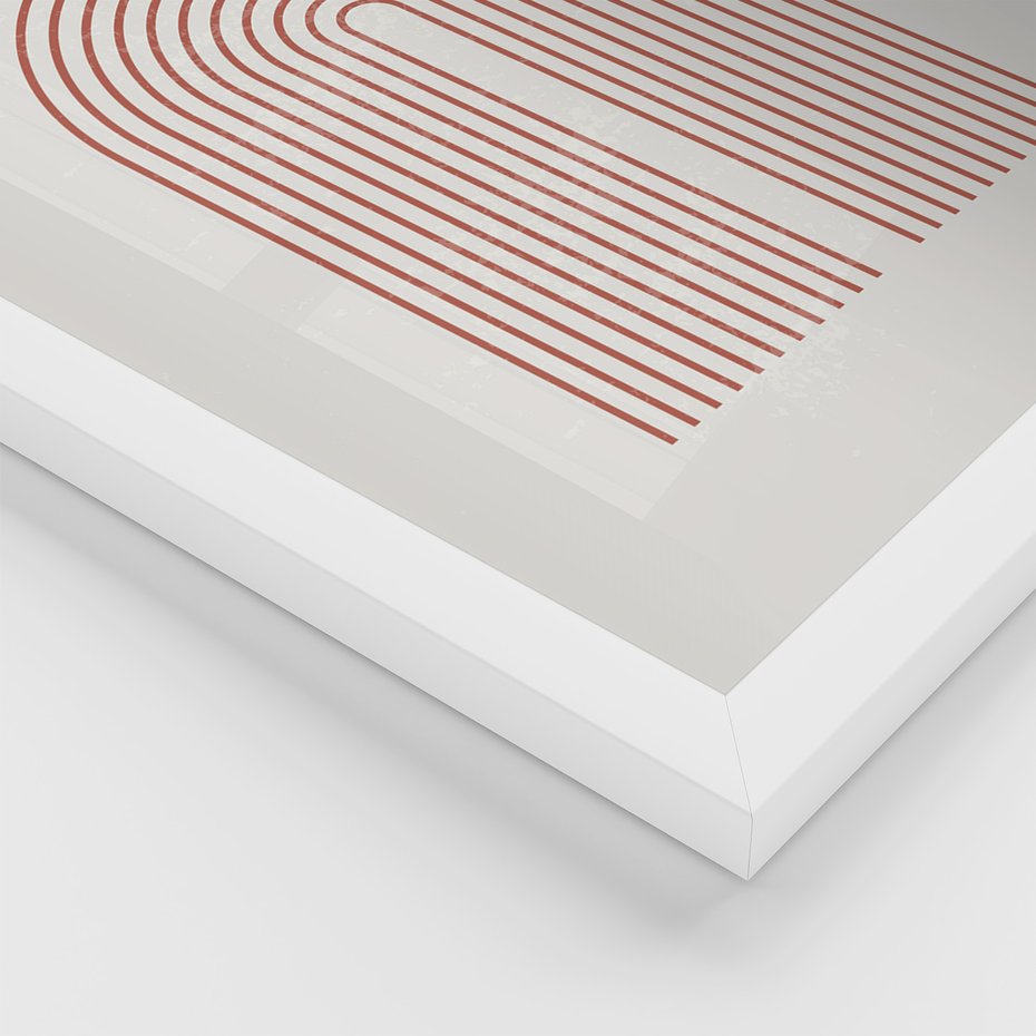 Zestaw obrazy w ramie, plakaty - abstrakcja, boho, minimalizm - rama biała