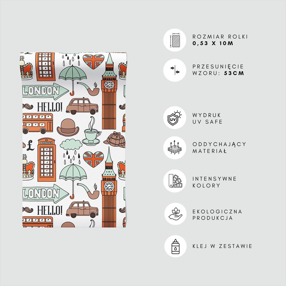 Tapeta - Londyn, taksówka, korona