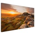 Obraz na płótnie - góry, skały, zachód słońca