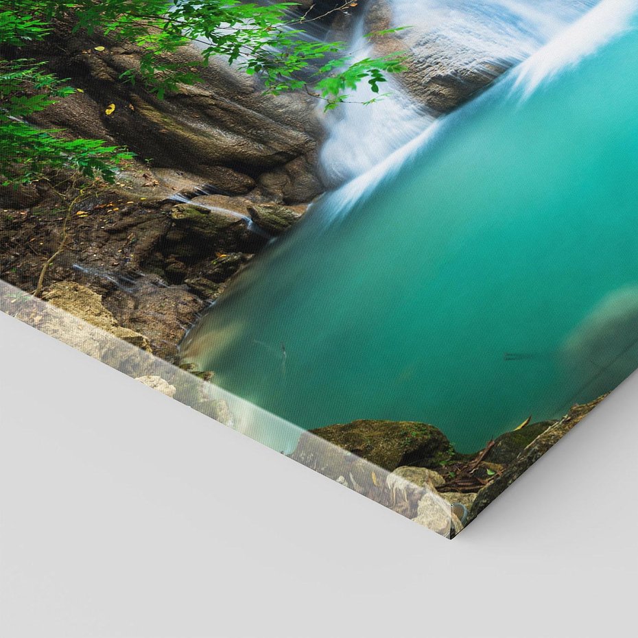 Obraz na płótnie - wodospad, natura, las