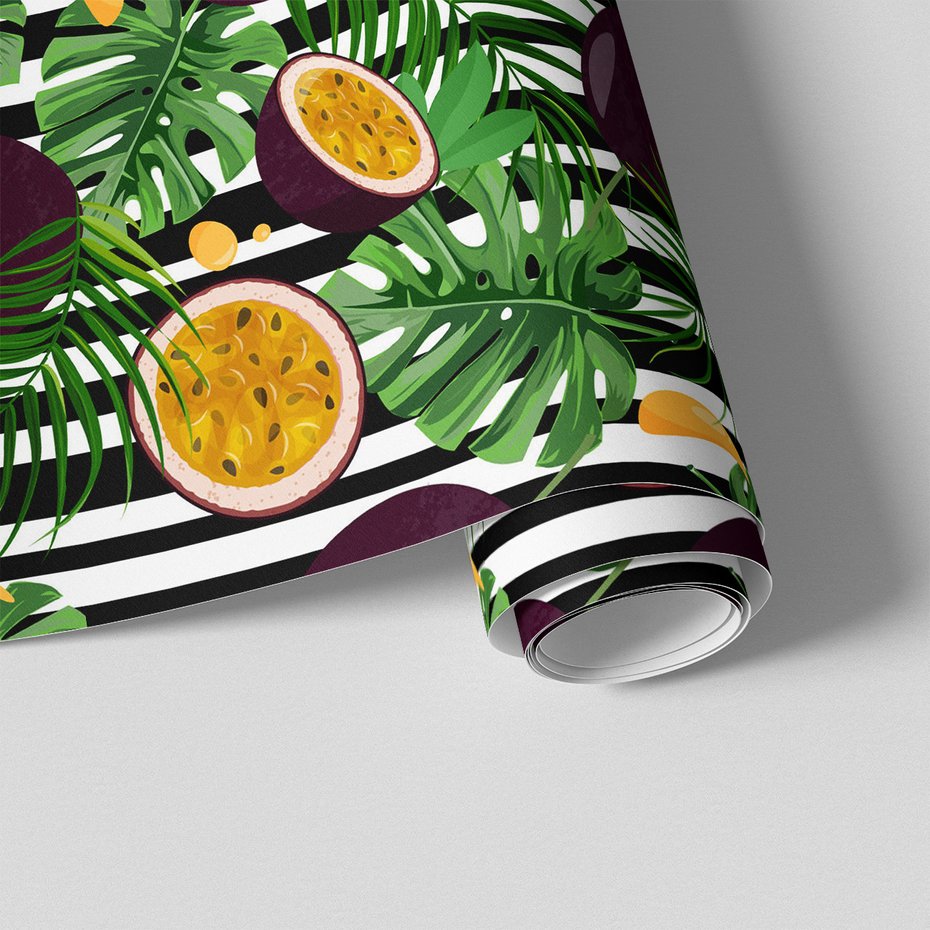 Tapeta - owoce, liście, pasja