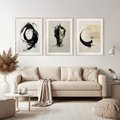 Zestaw obrazy w ramie, plakaty - abstrakcja,sztuka,nowoczesne - rama drewno