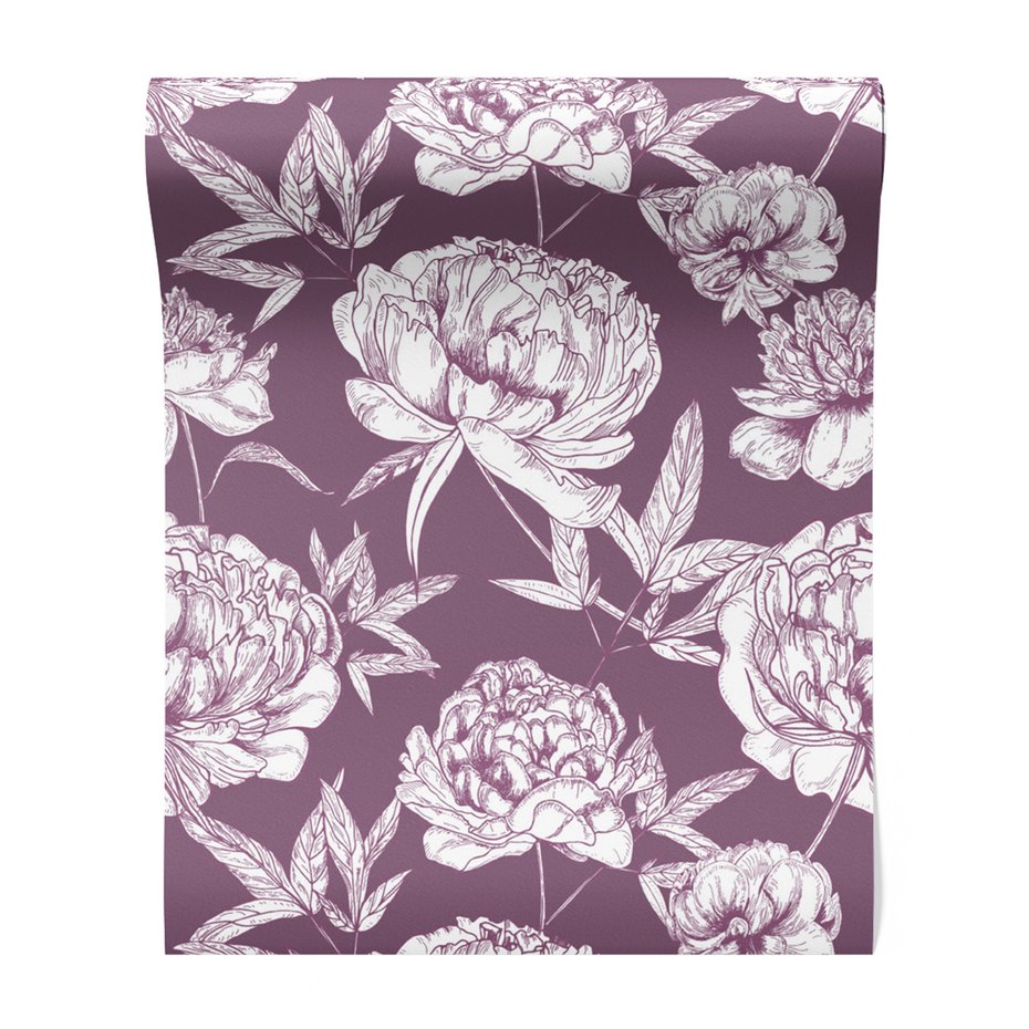 Tapeta - kwiaty, liście, grafika