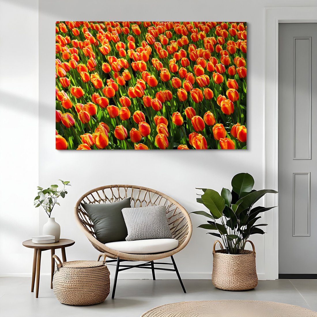 Obraz na płótnie - kwiaty, tulipany, pomarańczowe