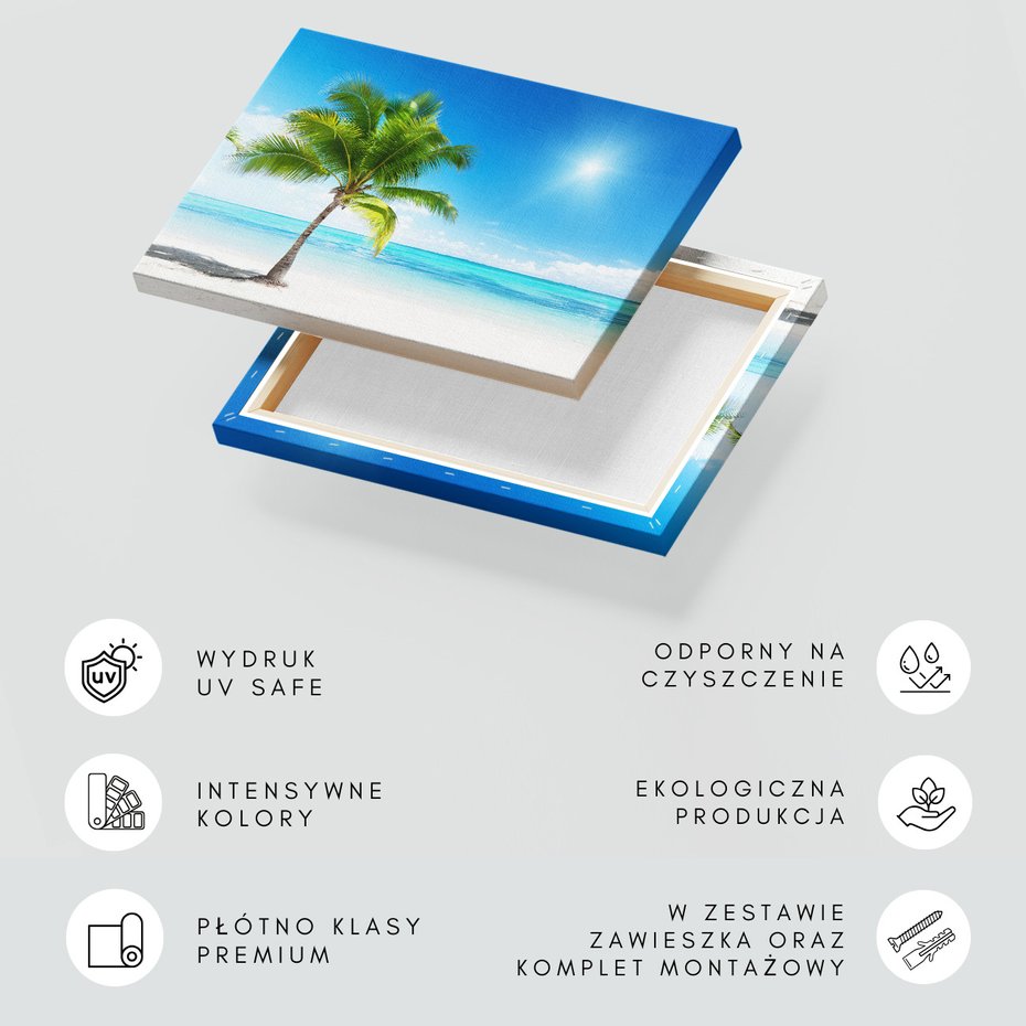 Obraz na płótnie - palma, plaża, morze