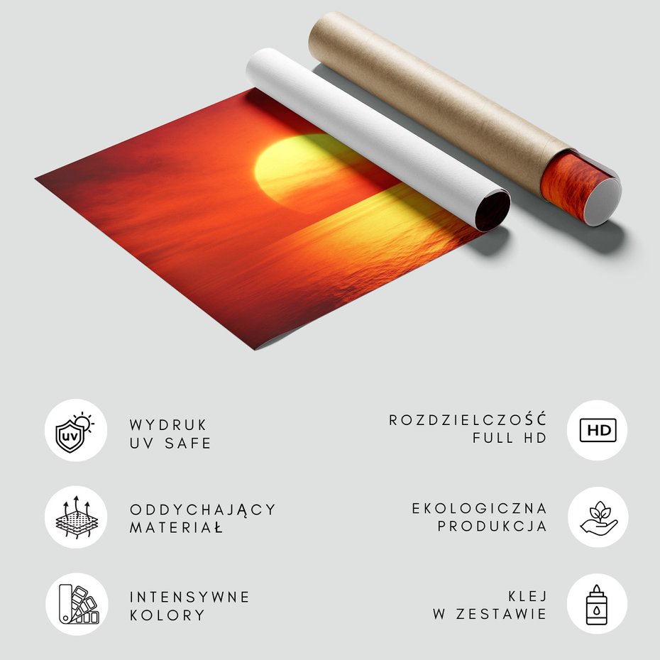 Fototapeta - zachód słońca, morze, niebo