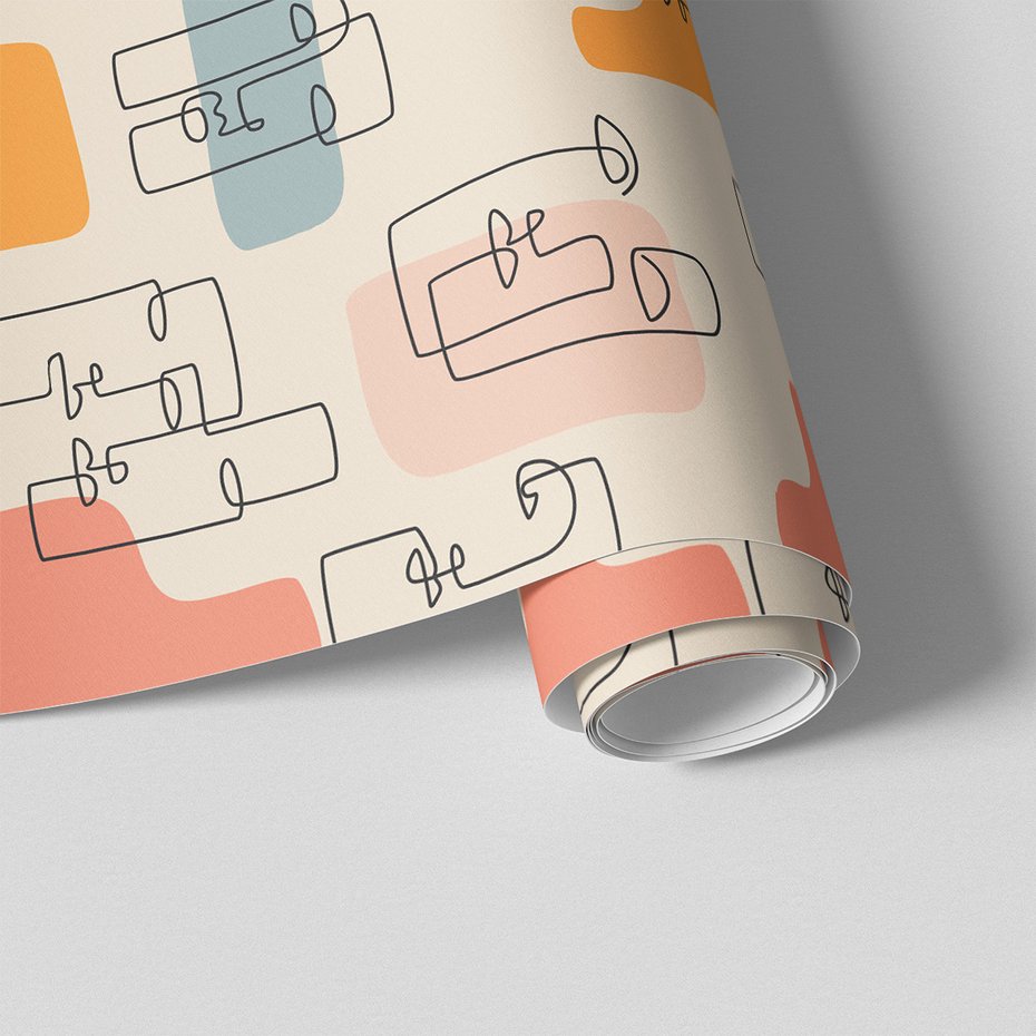 Tapeta - twarze, abstrakcja, linie