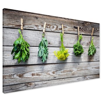 Obraz na płótnie - zioła, przyprawy, drewno