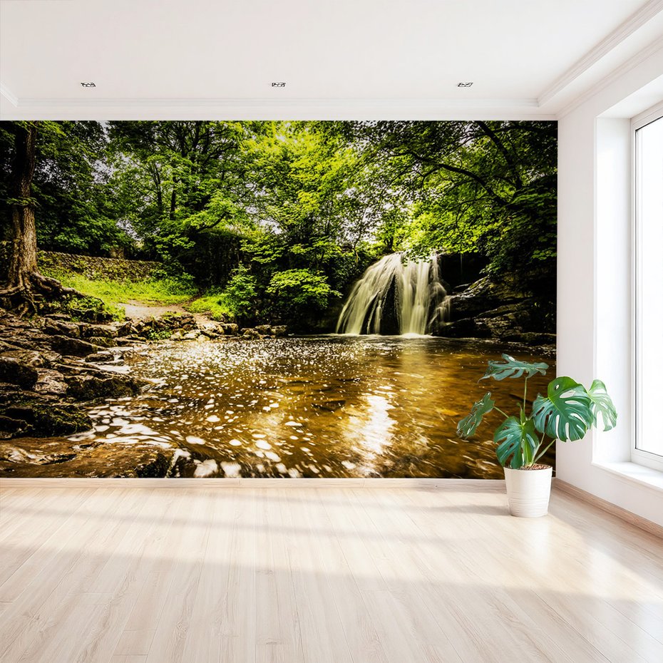 Fototapeta - wodospad, las, woda